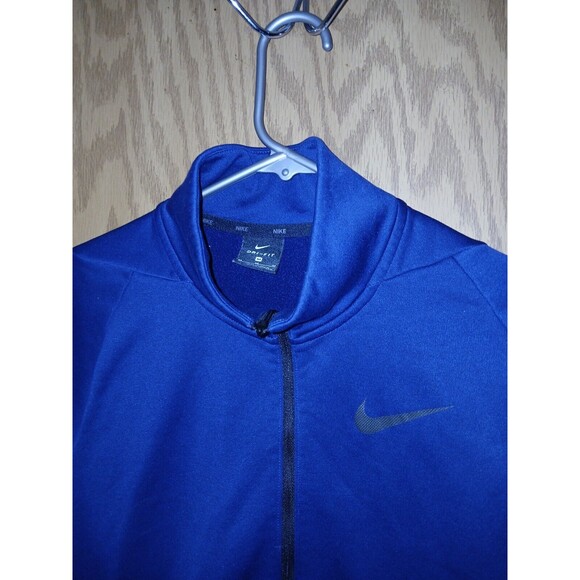 Nike Dri-Fit Jacket Blue With Black Trim 1/2 Zip Pullover Mens Size Medium - Picture 13 of 14